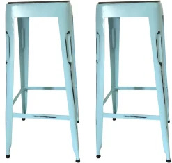 Chaises De Bar Industrielles|LEEDS Tabouret bar jaune (lot de 2)