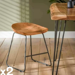 Meubles De Salle À Manger·Tabourets|Melbourne Tabouret bas bois d'acacia (lot de 2)