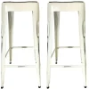 Chaises De Bar Industrielles|LEEDS Tabouret de bar blanc (lot de 2)