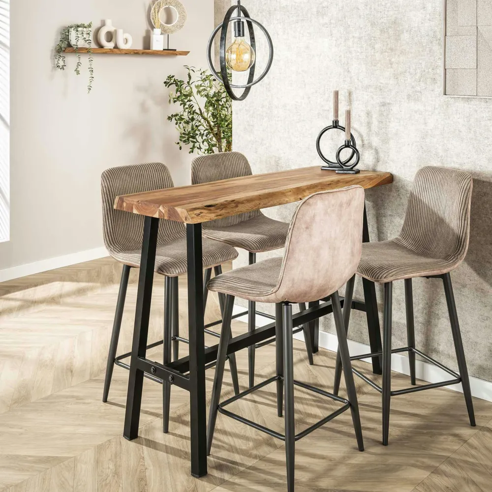 Chaises De Bar Industrielles|Melbourne Tabouret de bar bois massif métal