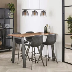 Univers Déco·Design Contemporain|Chaises Bouclettes|GALWAY Tabouret de bar rose en tissu bouclette (lot de 2)