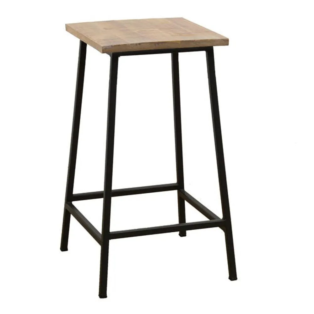 Meubles De Salle À Manger·Tabourets|Loft / Loft Colors Tabouret en Hévéa recyclé naturel et métal 40x40x60cm LOFT