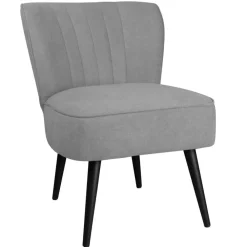 Meubles De Salon·Poufs|TIM Tabouret pouf rond tissu gris pieds dorés (lot de 2)