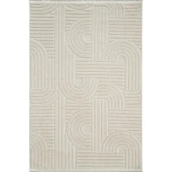 Tapis|Textile·Tapis|ISTANBUL Tapis beige – motif art déco en relief, 120x180 cm