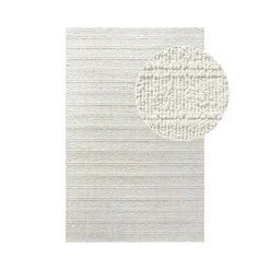 Tapis|Textile·Tapis|FEZ Tapis blanc ivoire en laine tressée main 200x300 cm