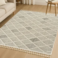 Tapis|Textile·Tapis|ISTANBUL Tapis gris contrasté – losanges, 120x180 cm