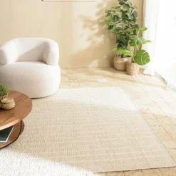 Tapis|Textile·Tapis| Tapis rectangulaire 160 x 230 cm coton recyclé ivoire