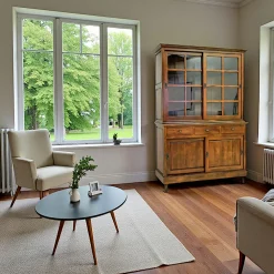 Vaisseliers En Bois|Vaisseliers En Bois|Tradition Vaisselier 2 portes vitrées coulissantes hévéa 163x220cm