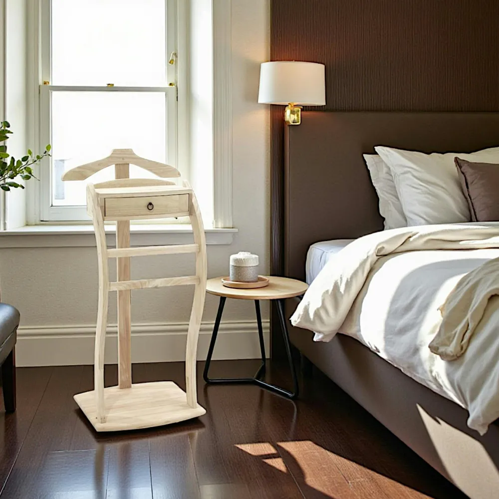 Meubles De Chambre·Valets De Chambre|Tradition Valet de chambre 1 tiroir hévéa 105cm