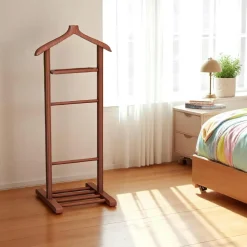 Meubles De Chambre·Valets De Chambre|SITIA Valet de chambre bois clair avec plateau vide-poches