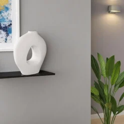 Vases| Vase donut en céramique blanche