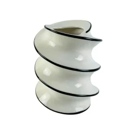 Vases| Vase spirale blanc et noir H18,5 cm